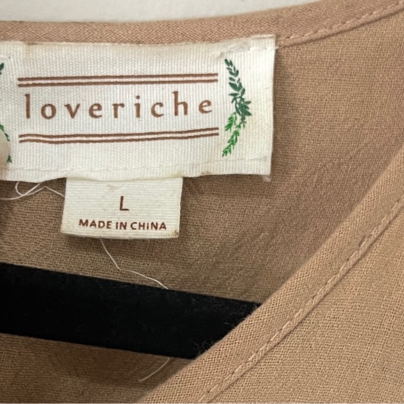 loverichie Womens Dress Size Large Tan Boho Peasant Mini - Picture 6 of 14